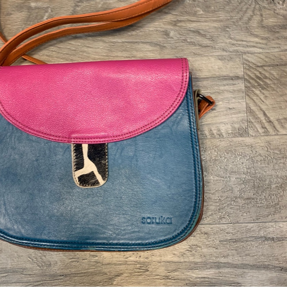 Soruka Reversible Flap Recycled Leather Crossbody Bag - Picture 2 of 11
